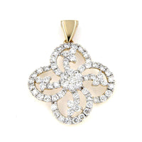 atjewels 18K Yellow Gold Over 925 Sterling White Zirconia Fashion Pendant MOTHER'S DAY SPECIAL OFFER - atjewels.in