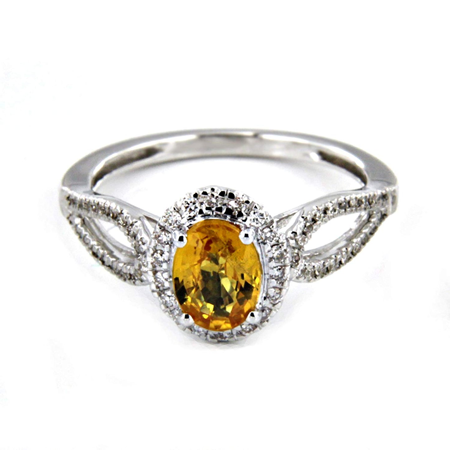 Beautiful 18K White Gold Over .925 Sterling Silver Oval Cut Engagement Ring For Free Shipping - atjewels.in