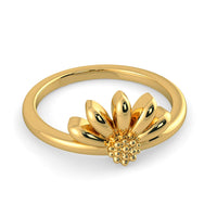 atjewels 14k Yellow Gold Over .925 Sterling Silver Half Flower Ring For Women's MOTHER'S DAY SPECIAL OFFER - atjewels.in