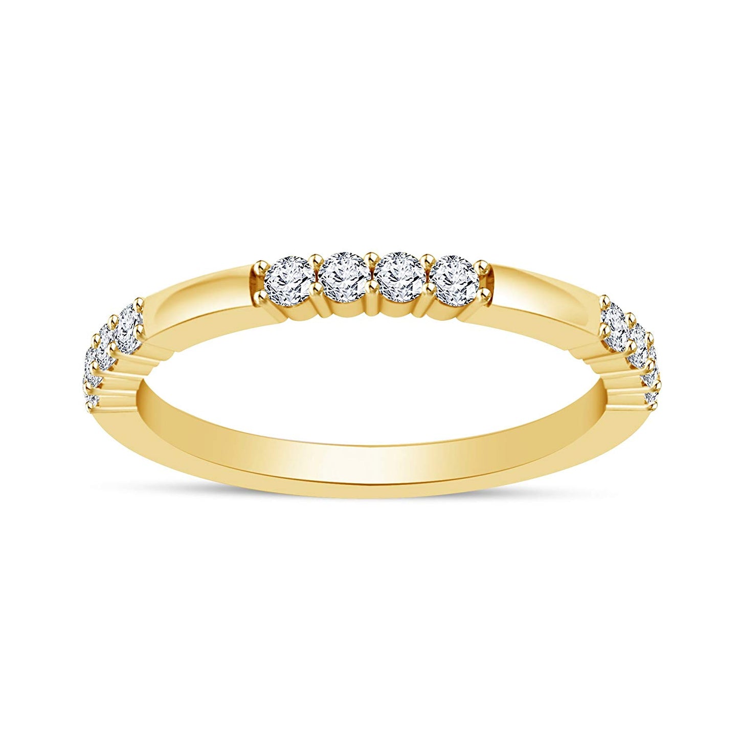 atjewels 18K Yellow Gold Over 925 Sterling Silver Round White CZ Engagement Band Ring MOTHER'S DAY SPECIAL OFFER - atjewels.in