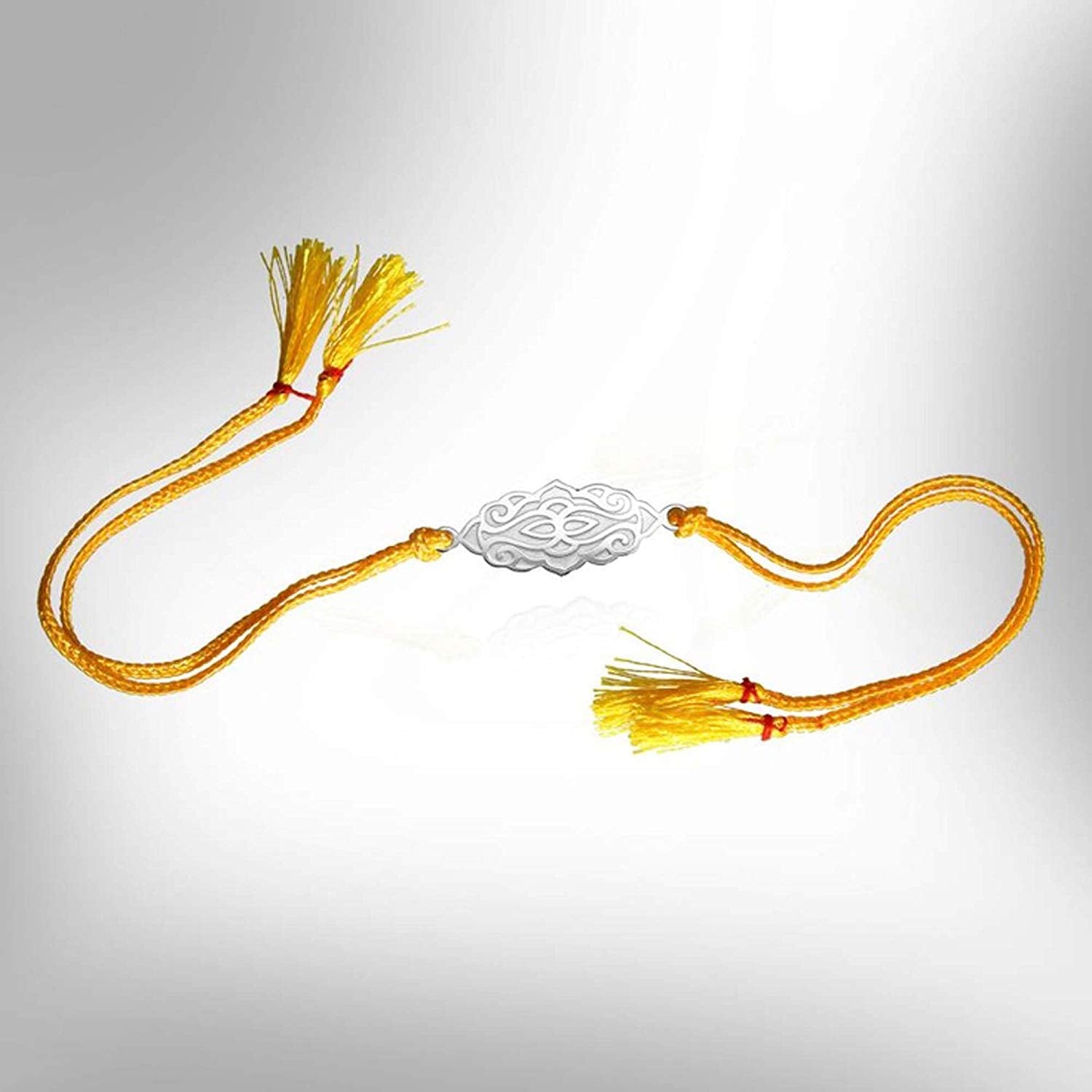 atjewels 14K White Gold Over .925 Sterling Silver Fancy Shape Rakhi MOTHER'S DAY SPECIAL OFFER - atjewels.in