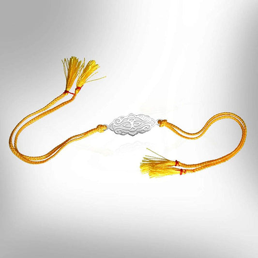 atjewels 14K White Gold Over .925 Sterling Silver Fancy Shape Rakhi MOTHER'S DAY SPECIAL OFFER - atjewels.in