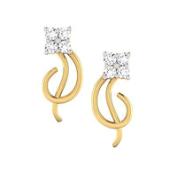 atjewels 14K Yellow Gold Over 925 Sterling Silver Fancy Stud Earrings For Women's MOTHER'S DAY SPECIAL OFFER - atjewels.in