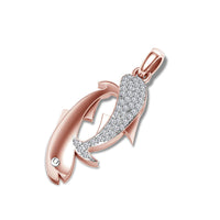 atjewels 18K Rose Gold On .925 Silver White CZ Shark Fish Pendant for Men's & Women's MOTHER'S DAY SPECIAL OFFER - atjewels.in