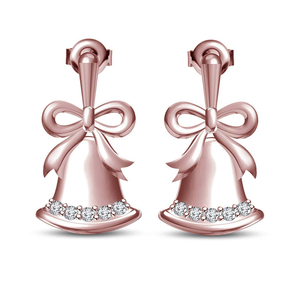 Buy CLARA 925 Sterling Silver Agda Earrings with Screw Back  Rose Gold  Rhodium Plated Swiss Zirconia  Gift for Women  Girls at Amazonin