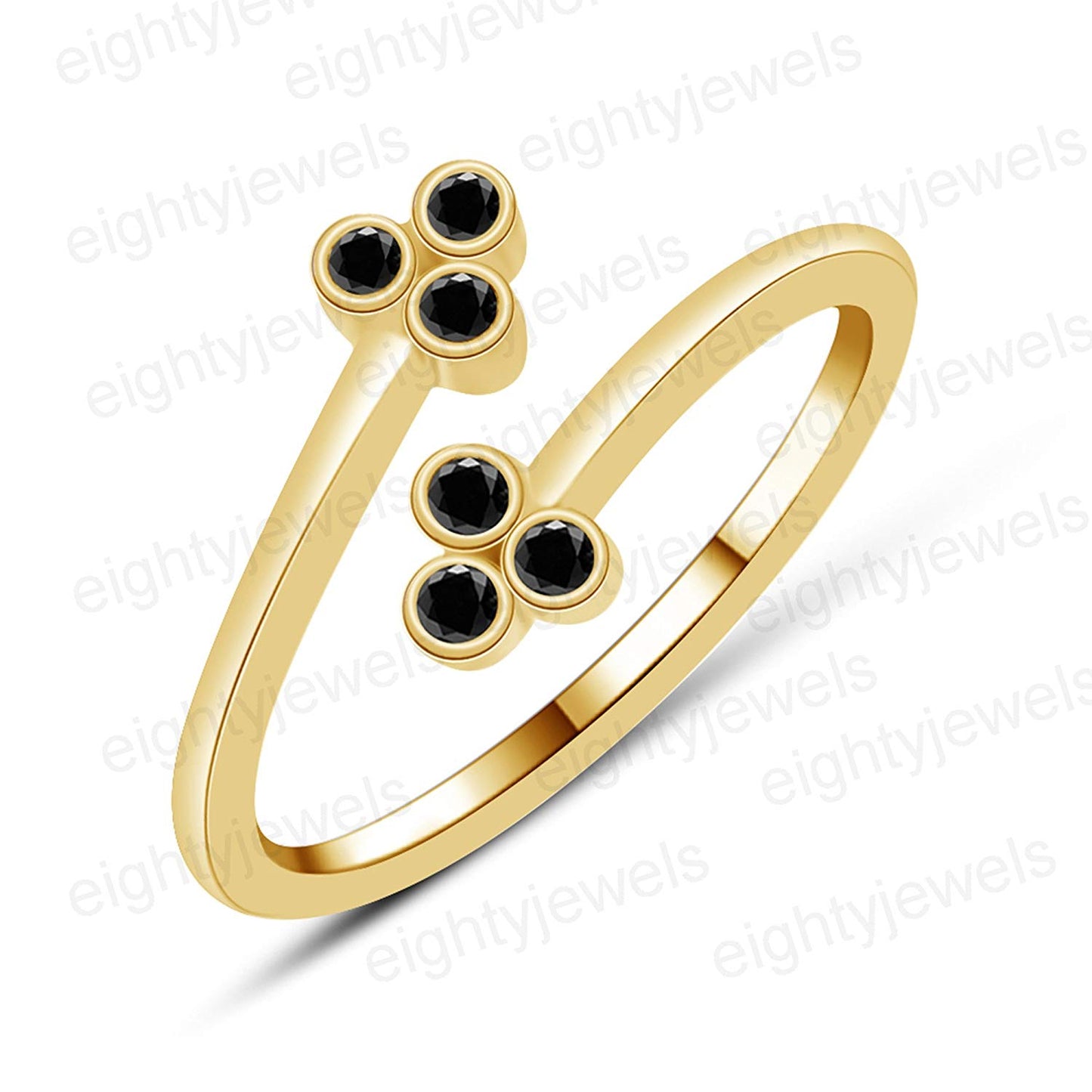 atjewels Bypass Adjustable ToeRing in 14K Yellow Gold Plated On Sterling Silver Gemstone Variation For Women's - atjewels.in