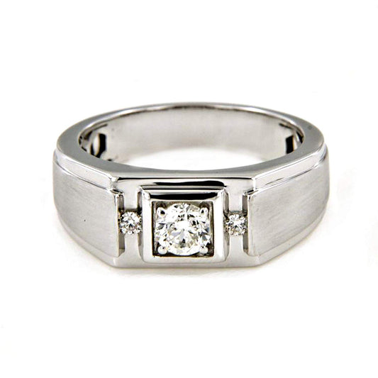 atjewels Men's Anniversary Band Ring in 18K White Gold Over .925 Sterling Silver MOTHER'S DAY SPECIAL OFFER - atjewels.in