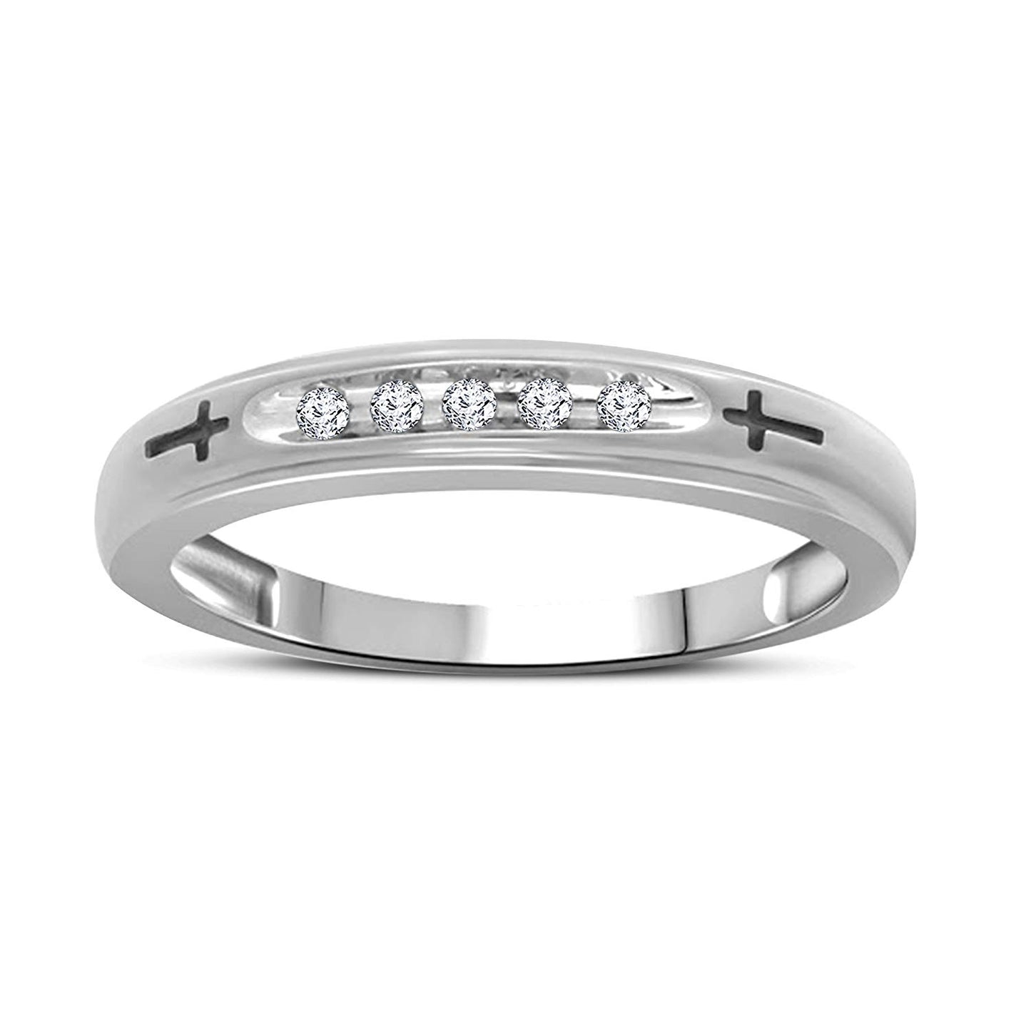 atjewels 14K White Gold Over 925 Sterling Silver White Cubic Zirconia Cocktail Bridal Ring Set Free Size MOTHER'S DAY SPECIAL OFFER - atjewels.in
