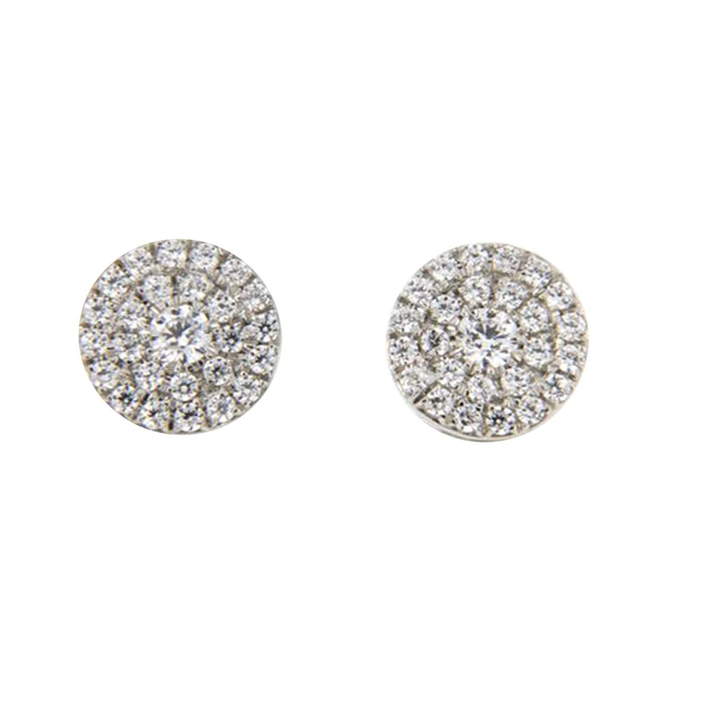 atjewels 18K White Gold Over 925 Sterling Siver White CZ Post & Butterfly Engagement Stud Earrings MOTHER'S DAY SPECIAL OFFER - atjewels.in