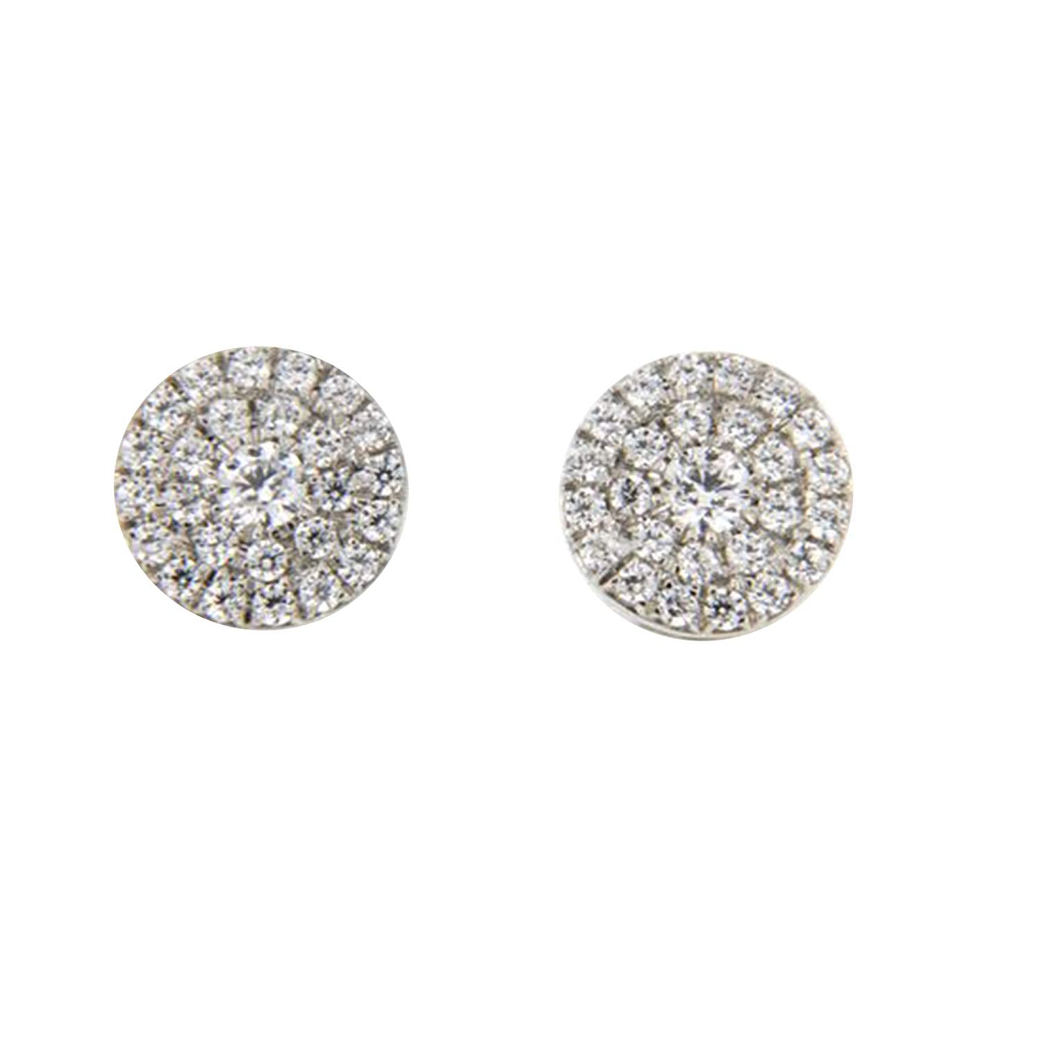 atjewels 18K White Gold Over 925 Sterling Siver White CZ Post & Butterfly Engagement Stud Earrings MOTHER'S DAY SPECIAL OFFER - atjewels.in