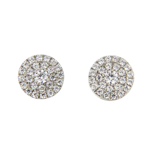 atjewels 18K White Gold Over 925 Sterling Siver White CZ Post & Butterfly Engagement Stud Earrings MOTHER'S DAY SPECIAL OFFER - atjewels.in