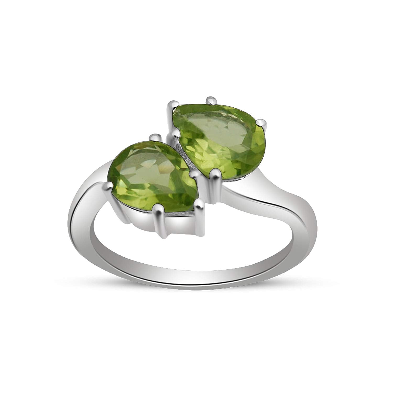 Eighty Jewels White Silver Ring For Women - 8.5 - atjewels.in