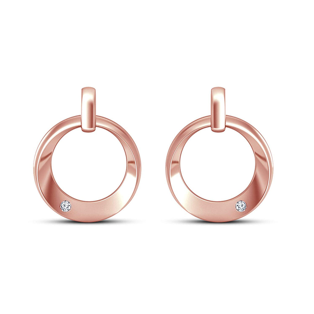 atjewels Round White CZ 14K Rose Gold Over 925 Silver Dewy Iren Earrings MOTHER'S DAY SPECIAL OFFER - atjewels.in
