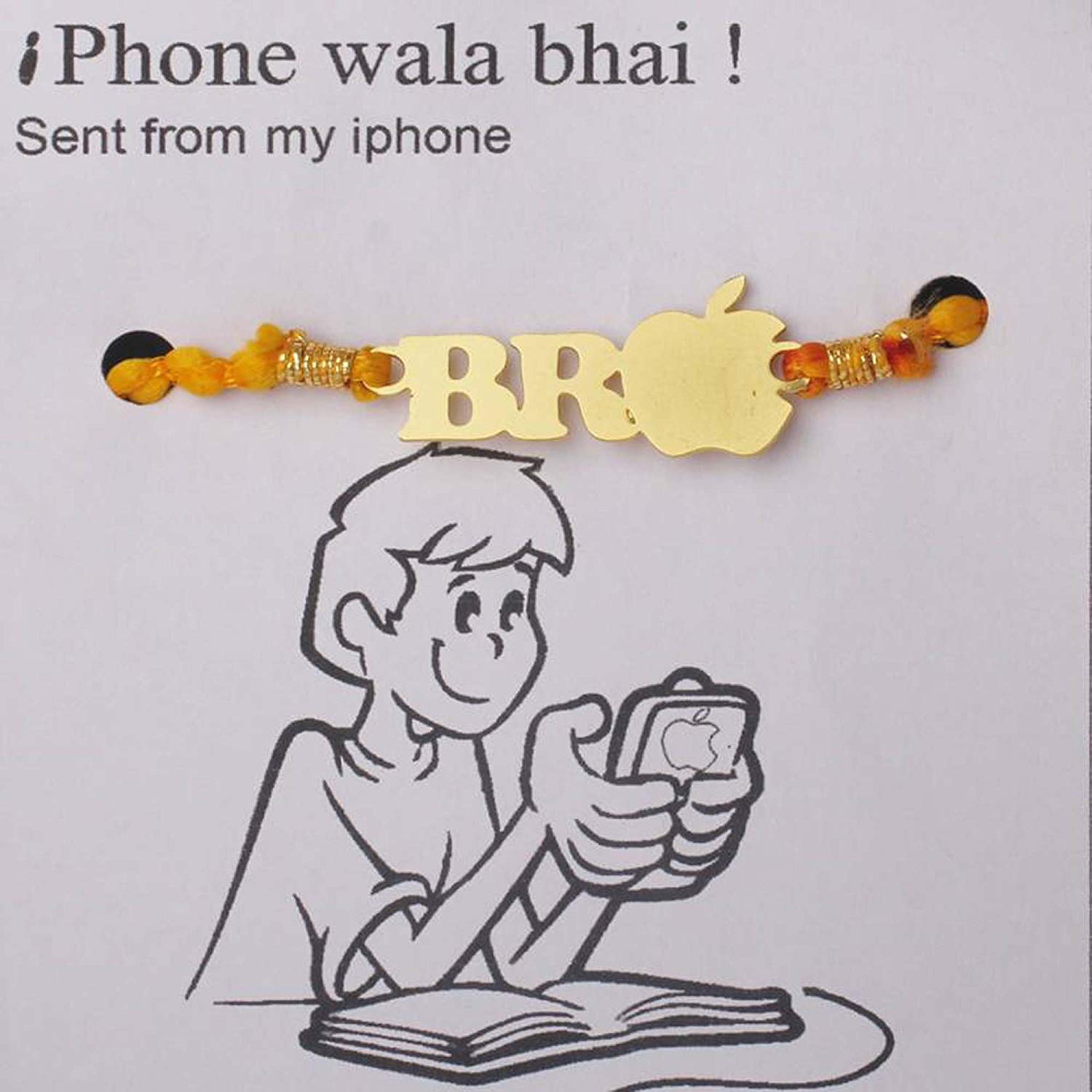 atjewels 14K Yellow Gold Over .925 Sterling Silver BRO I PHONE WALA BAHAI Rakhi MOTHER'S DAY SPECIAL OFFER - atjewels.in