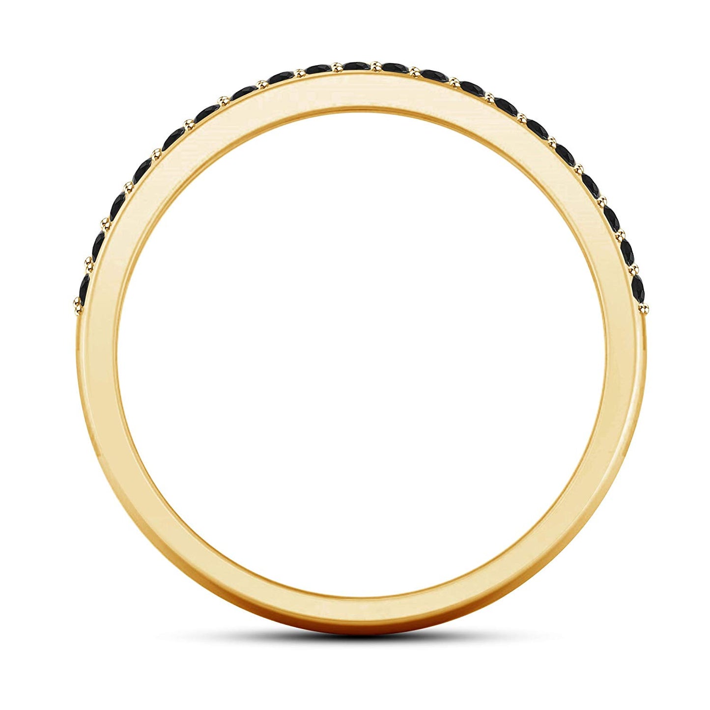 atjewels Round Black Zirconia 14K Yellow Gold Over 925 Silver Sterling Engagement Ring MOTHER'S DAY SPECIAL OFFER - atjewels.in