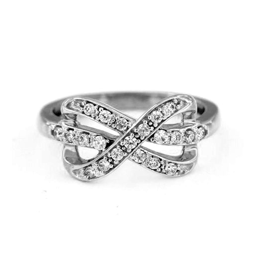 atjewels Excellent 14K Gold Plated On 925 Sterling Silver Round White CZ Infinity Ring For Women's MOTHER'S DAY SPECIAL OFFER - atjewels.in