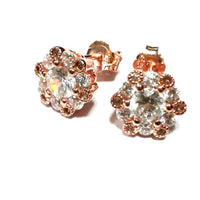 atjewels Round Cut White CZ 14k Rose Gold Over 925 Sterling Silver Flower Stud Earrings For Girl's and Women's For MOTHER'S DAY SPECIAL OFFER - atjewels.in