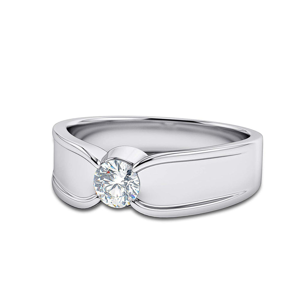 atjewels 18K White Gold Over .925 Silver With White CZ Diamond Solitaire Ring For Women MOTHER'S DAY SPECIAL OFFER - atjewels.in
