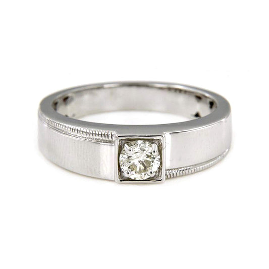 atjewels 18K White Gold Over .925 Silver White Zirconia Men's Wedding Band Ring MOTHER'S DAY SPECIAL OFFER - atjewels.in