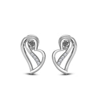 atjewels 18K Solid White Gold Over 925 Sterling Round Cut White CZ Wedding Heart Stud Earrings MOTHER'S DAY SPECIAL OFFER - atjewels.in