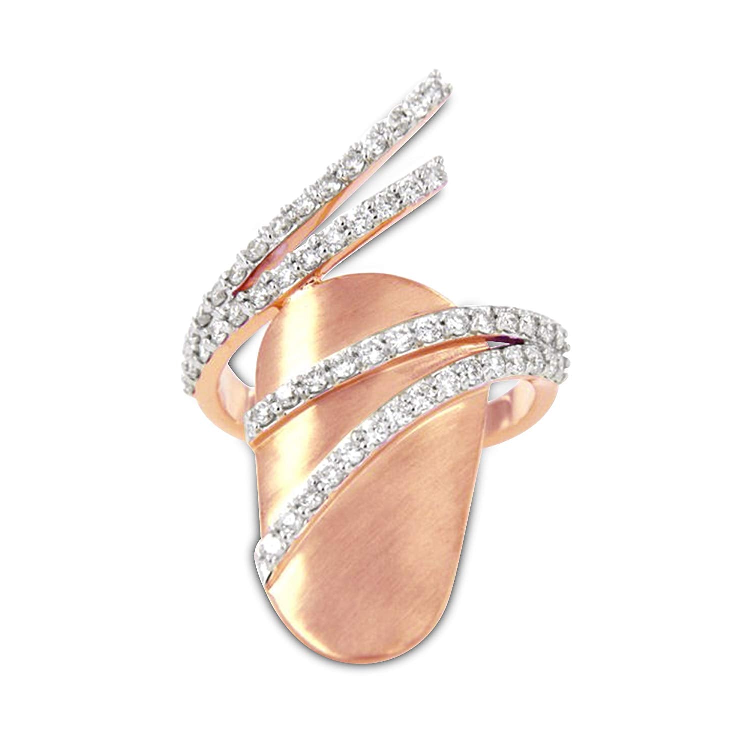 atjewels 14k Rose Gold Over .925 Silver White Cubic Zirconia Adjustable Nail Ring For Women's MOTHER'S DAY SPECIAL OFFER - atjewels.in