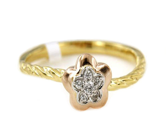 atjewels 14K Yellow Gold Over 925 Silver 0.11 TCW with Round White CZ Flower Wedding Ring MOTHER'S DAY SPECIAL OFFER - atjewels.in