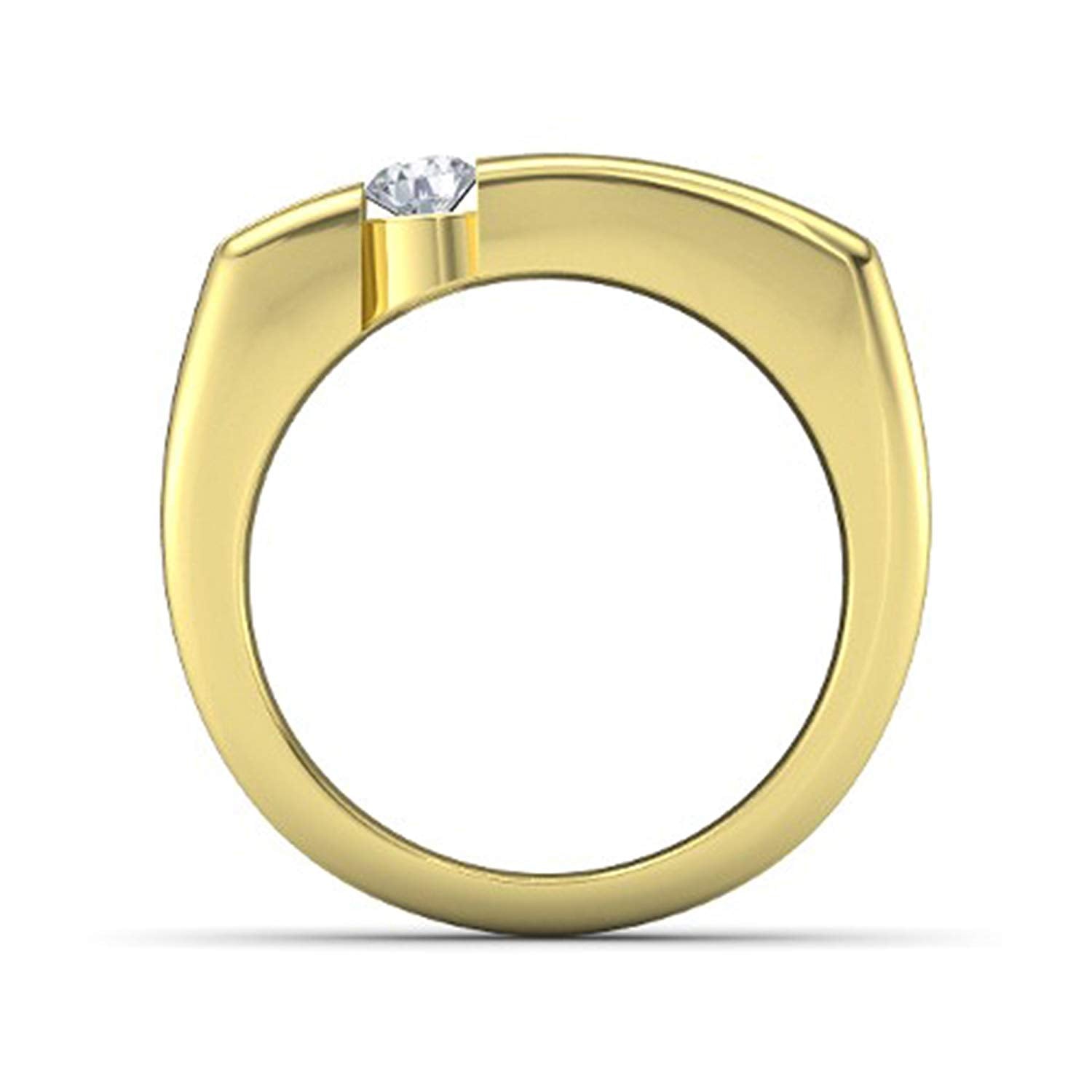 Men's Black & White CZ Wedding Band Ring in Yellow Gold Plated 925 Sterling Silver From atjewels MOTHER'S DAY SPECIAL OFFER - atjewels.in