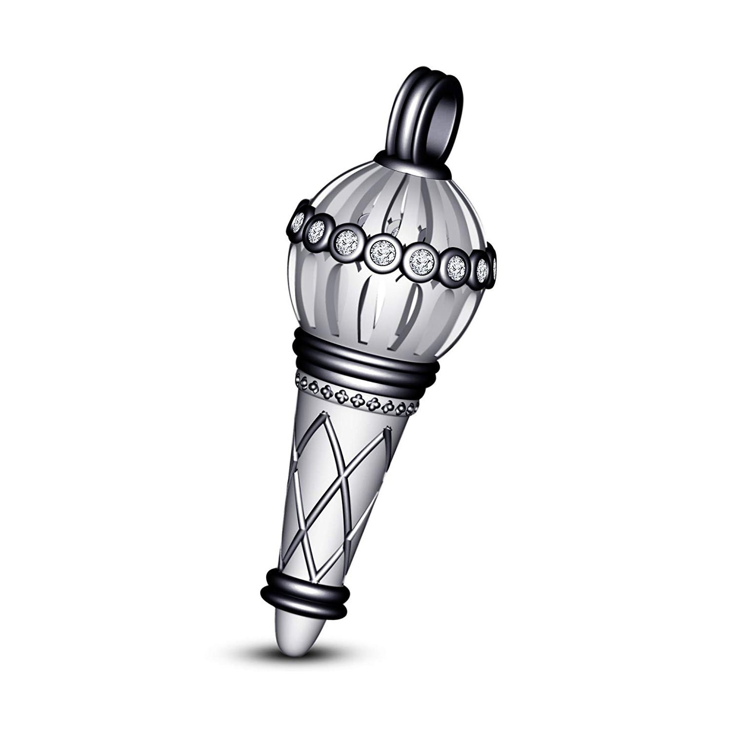 atjewels Bajrangi Bhaijan Style Gadha Pendant White Diamond Twotone Gold Finish .925 Silver For Men's MOTHER'S DAY SPECIAL OFFER - atjewels.in