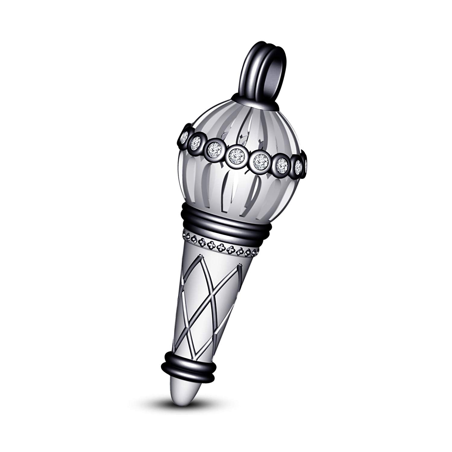 atjewels Bajrangi Bhaijan Style Gadha Pendant White Diamond Twotone Gold Finish .925 Silver For Men's MOTHER'S DAY SPECIAL OFFER - atjewels.in