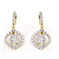 atjewels Round Cut White CZ 14k Yellow Gold Over .925 Sterling Silver Dangle Earrings For Girl's & Women's For MOTHER'S DAY SPECIAL OFFER - atjewels.in