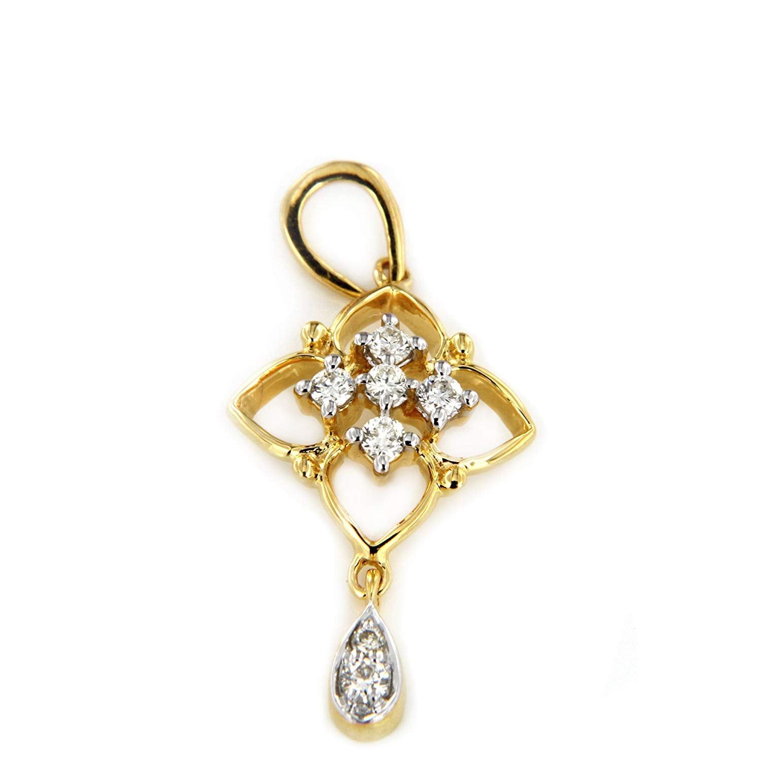atjewels 18K Yellow Gold Plated on 925 Sterling White CZ New Fashion Pendant MOTHER'S DAY SPECIAL OFFER - atjewels.in