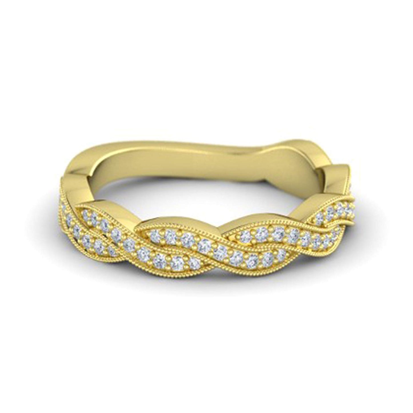 atjewels 18K Yellow Gold Over 925 Sterling Silver Round White Cubic Zirconia Bypass Engagement Ring MOTHER'S DAY SPECIAL OFFER - atjewels.in