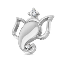 atjewels 18K White Gold Plated on .925 Sterling Silver Ganesh Pendant MOTHER'S DAY SPECIAL OFFER - atjewels.in