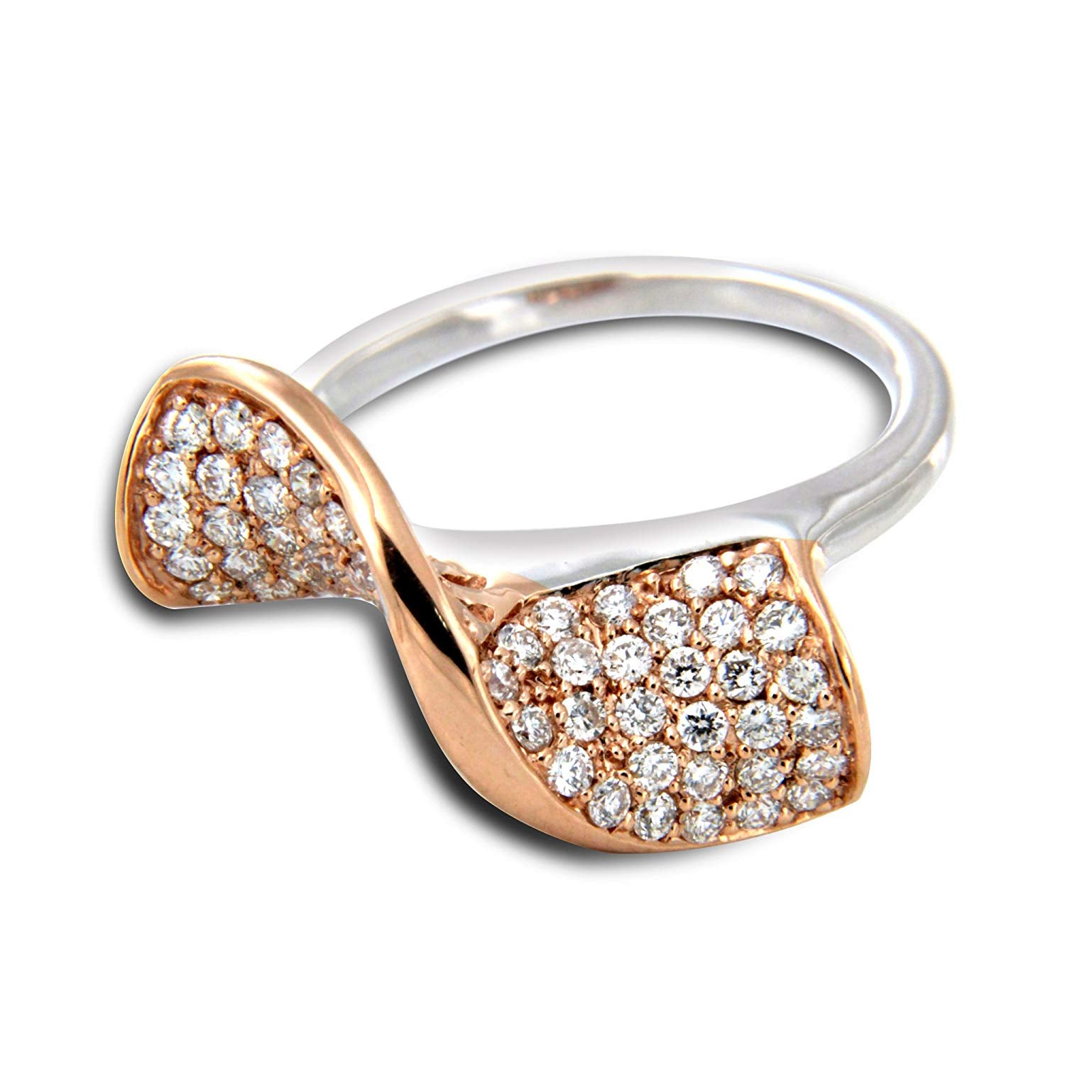 atjewels 18K Rose & White Gold Over .925 Silver Round Cut White Cubic Zirconia Cocktail Ring For Women MOTHER'S DAY SPECIAL OFFER - atjewels.in