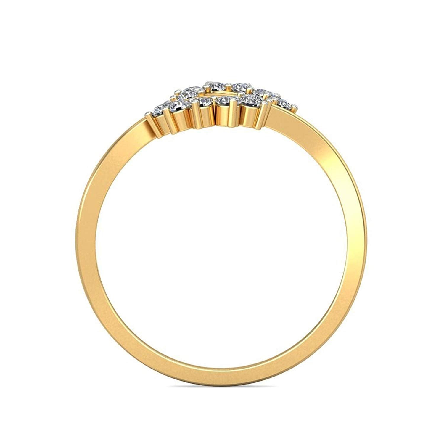 atjewels 14K Yellow Gold Over 925 Silver Round White CZ Bypass Ring For Women's MOTHER'S DAY SPECIAL OFFER - atjewels.in