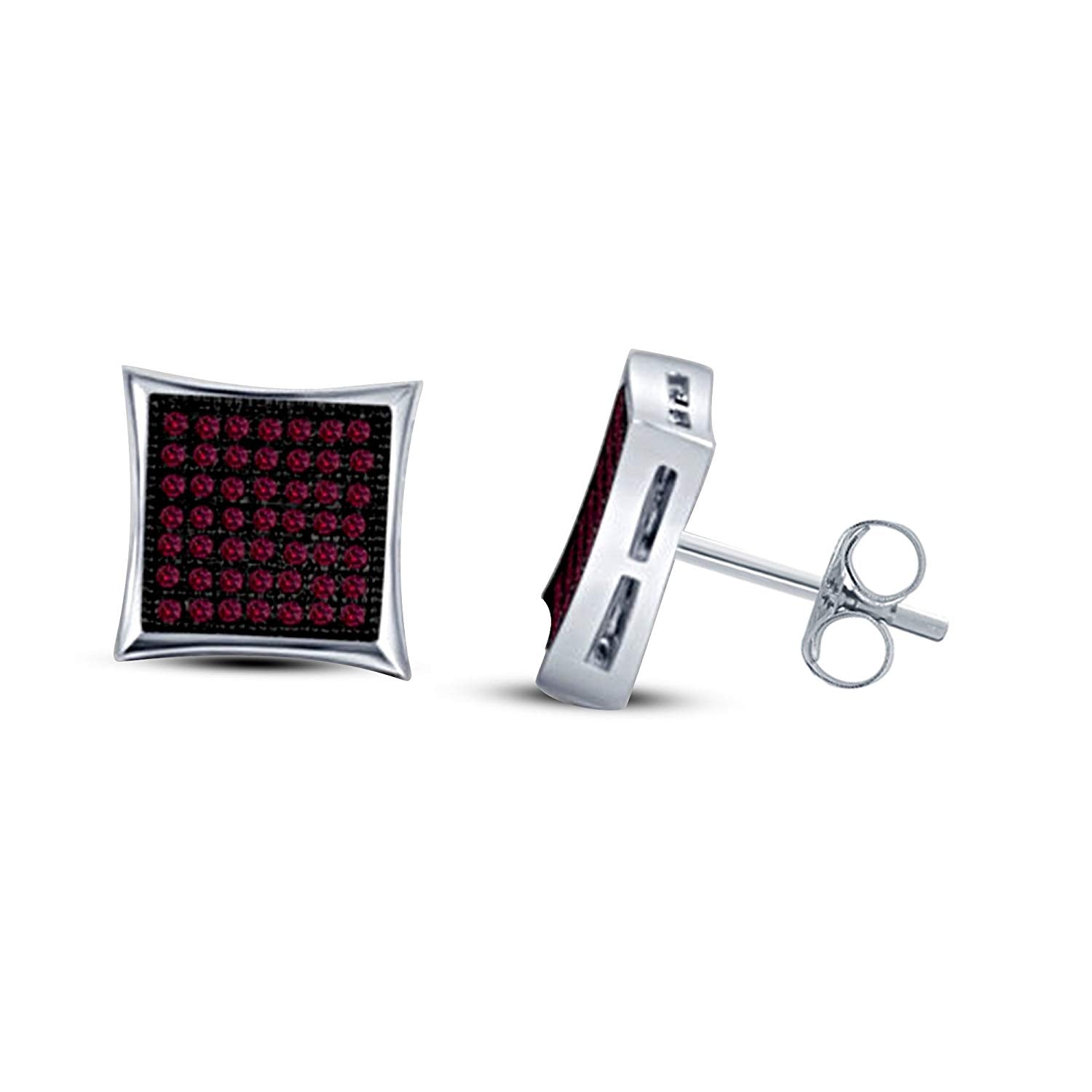 atjewels Two Tone Gold Plated 925 Sterling Silver Round Cut Pink Sapphire Kite Shape Stud Earrings MOTHER'S DAY SPECIAL OFFER - atjewels.in