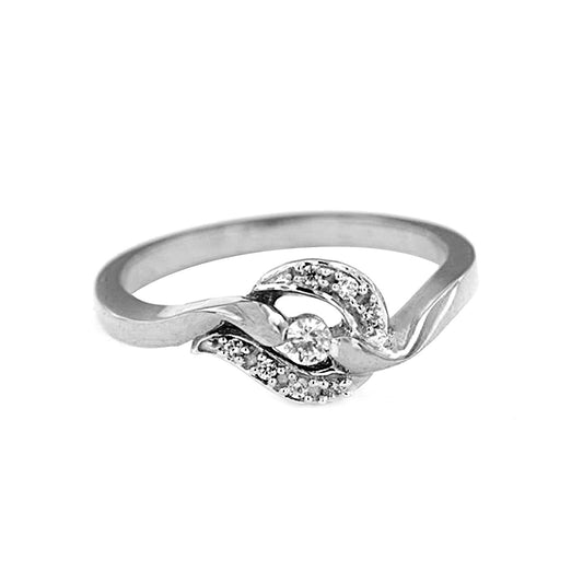 atjewels 0.28 TCW Round White CZ With 14K White Gold Over 925 Sterling Silver New Stylish Ring For Girls MOTHER'S DAY SPECIAL OFFER - atjewels.in