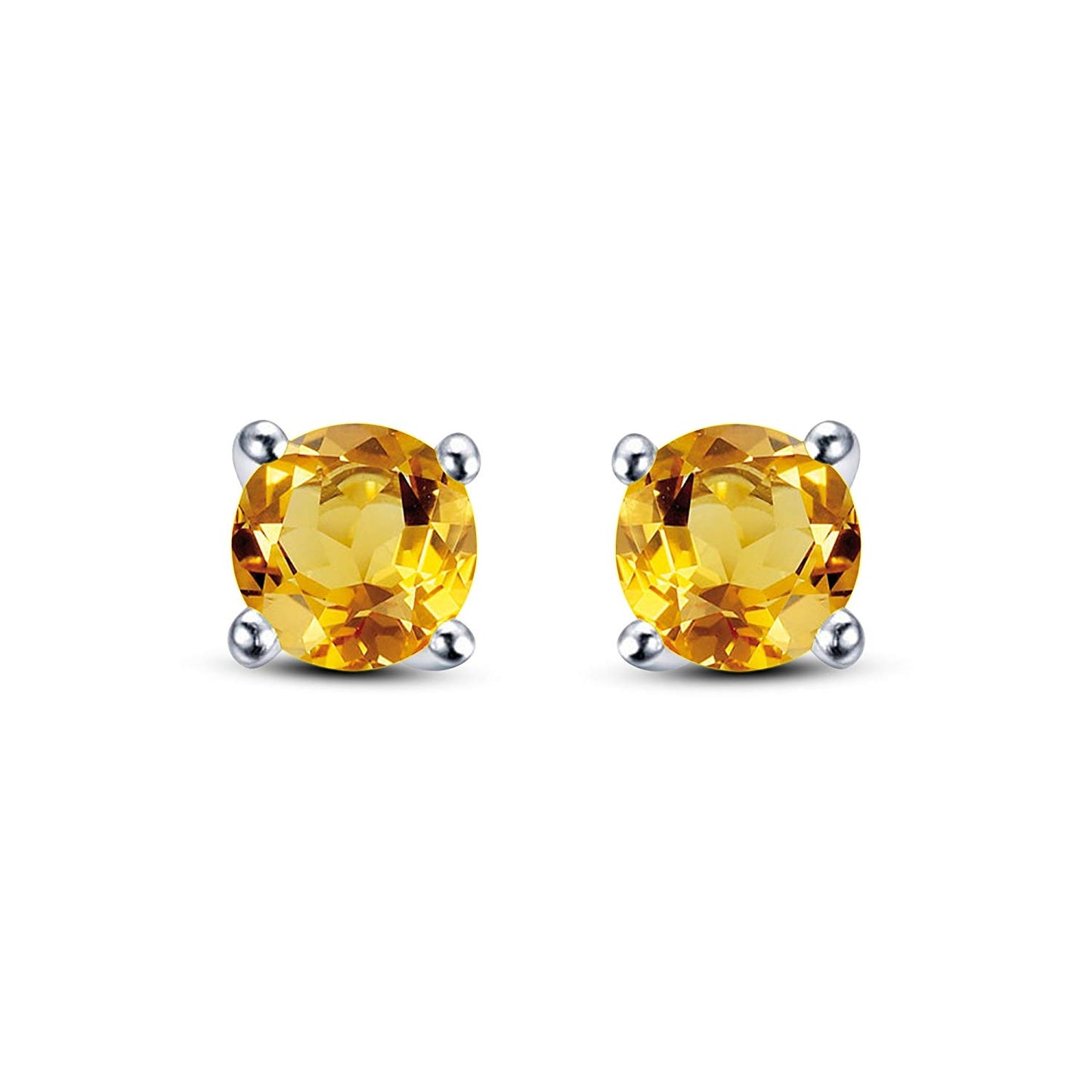 1/4 Ct 14K Gold Over 925 Sterling Silver Round Cut Gemstone Multi Color Solitaire Stud Earrings For Women's - atjewels.in