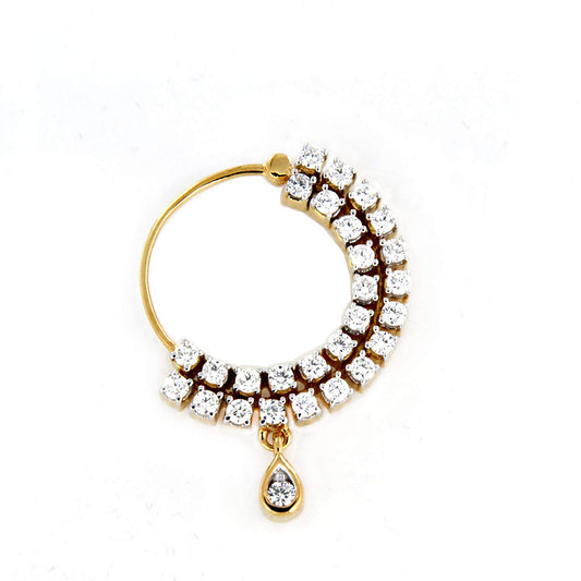 Anopchand Tilokchand Jewellers Yellow .925 Sterling Silver Metal 14K Nose Pin For Women - atjewels.in