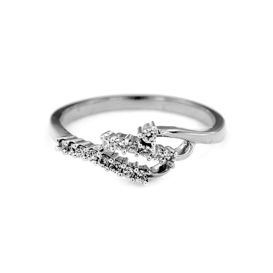atjewels 14K White Gold Over 925 Sterling Silver 0.32 TCW with Round White Cubic Zirconia Engagement Ring MOTHER'S DAY SPECIAL OFFER - atjewels.in