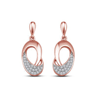 atjewels 18k White Gold Plated on 925 Sterling Silver Round White CZ Dangle Earrings MOTHER'S DAY SPECIAL OFFER - atjewels.in