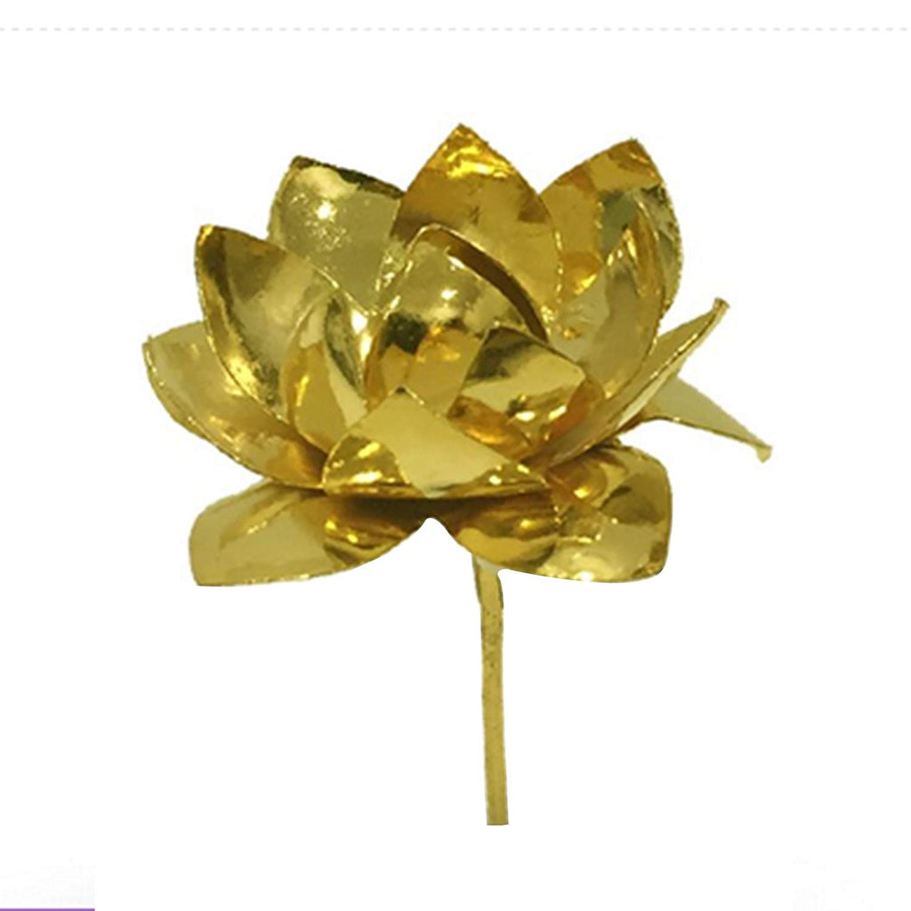 atjewels 14k Yellow Gold Over .925 Sterling Silver Lotus Flower For MOTHER'S DAY SPECIAL OFFER - atjewels.in