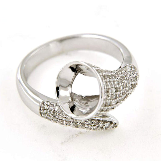 atjewels 18K White Gold plated on 925 Silver Round Cut White CZ Trumpet Ring MOTHER'S DAY SPECIAL OFFER - atjewels.in