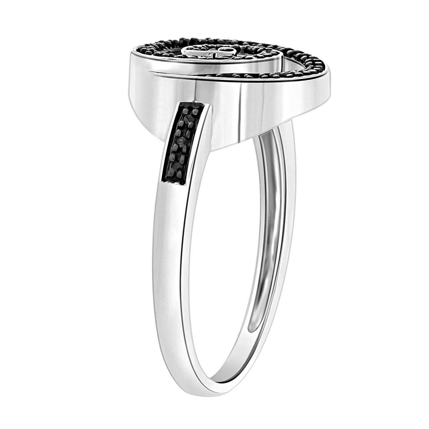 atjewels Round Cut Black CZ .925 Sterling Silver Ring For Women’s & Girl’s Holi Festival Special Offers - atjewels.in