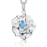 atjewels 925 Sterling Silver Round Cu Multi-Color Rose Flower Pendant For Women's & Girl's MOTHER'S DAY SPECIAL OFFER - atjewels.in