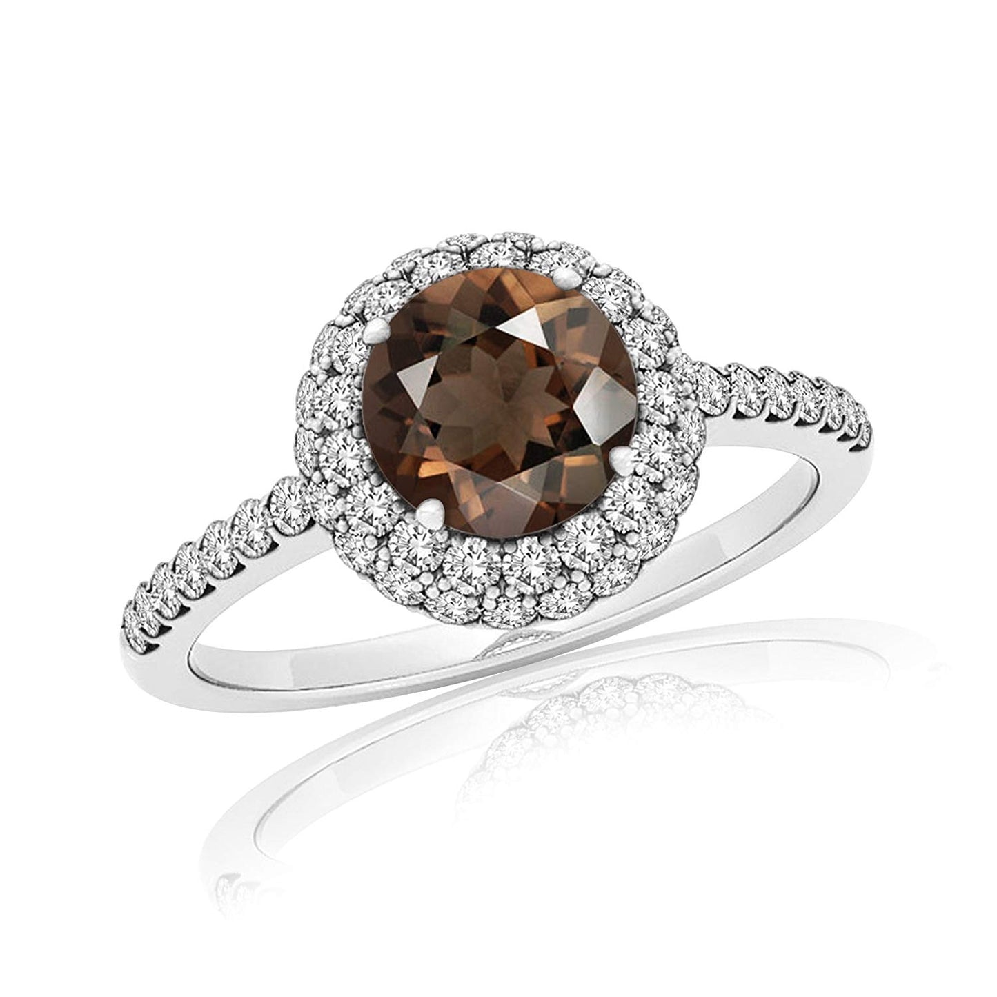 14K White Gold Plated .925 Sterling Silver Amthesty Holo Engagement Ring Free Sizing For Women's - atjewels.in