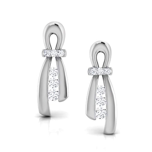 atjewels Round White CZ 925 Sterling Silver Ribbon Knot Stud Earrings For Women's MOTHER'S DAY SPECIAL OFFER - atjewels.in