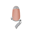 atjewels 14k Rose and White Gold Over 925 Silver White CZ Adjustable Nail Ring For Women's MOTHER'S DAY SPECIAL OFFER - atjewels.in