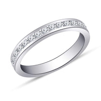 atjewels 18K White Gold Over 925 Sterling Silver Round White CZ Wedding Band Ring MOTHER'S DAY SPECIAL OFFER - atjewels.in