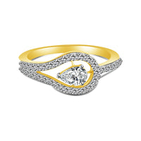 atjewels 1.00 CT 14K Yellow Gold Over .925 Sterling Silver White Cubic Zirconia Solitaire W/ Accent Ring Size 7 MOTHER'S DAY SPECIAL OFFER - atjewels.in